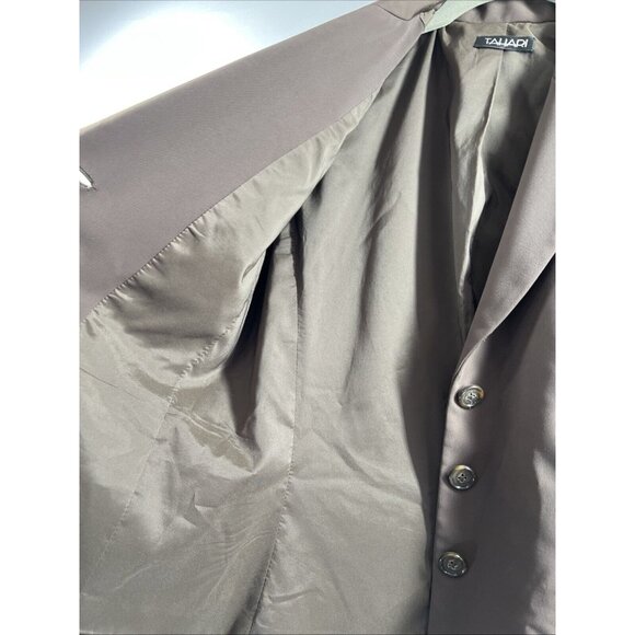 Tahari Women's Jacket Blazer Size 2 Solid Brown 3 Buttons Lined Long Sleeves - Picture 4 of 9
